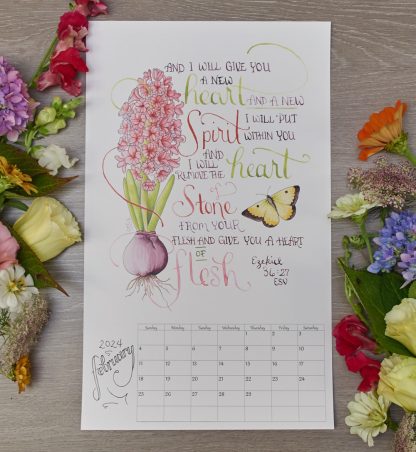 hyacinth flower with bible verse and butterfly