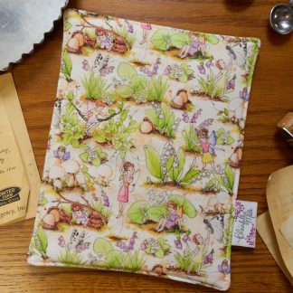 pot holder with woodland fairies on it