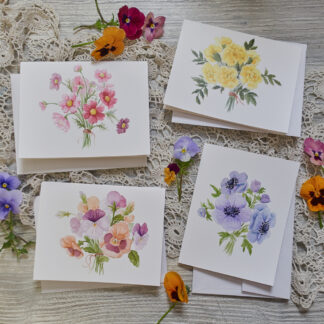 Hand Tied Watercolor Bouquet Greeting Cards