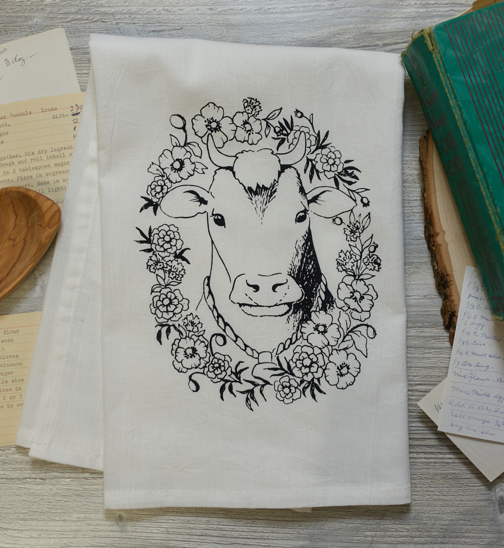 Country Cow Tea Towel